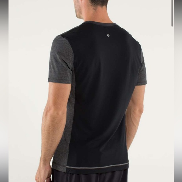 Lululemon men Precision Tee Heathered Black PTP 25.5 - Picture 6 of 8